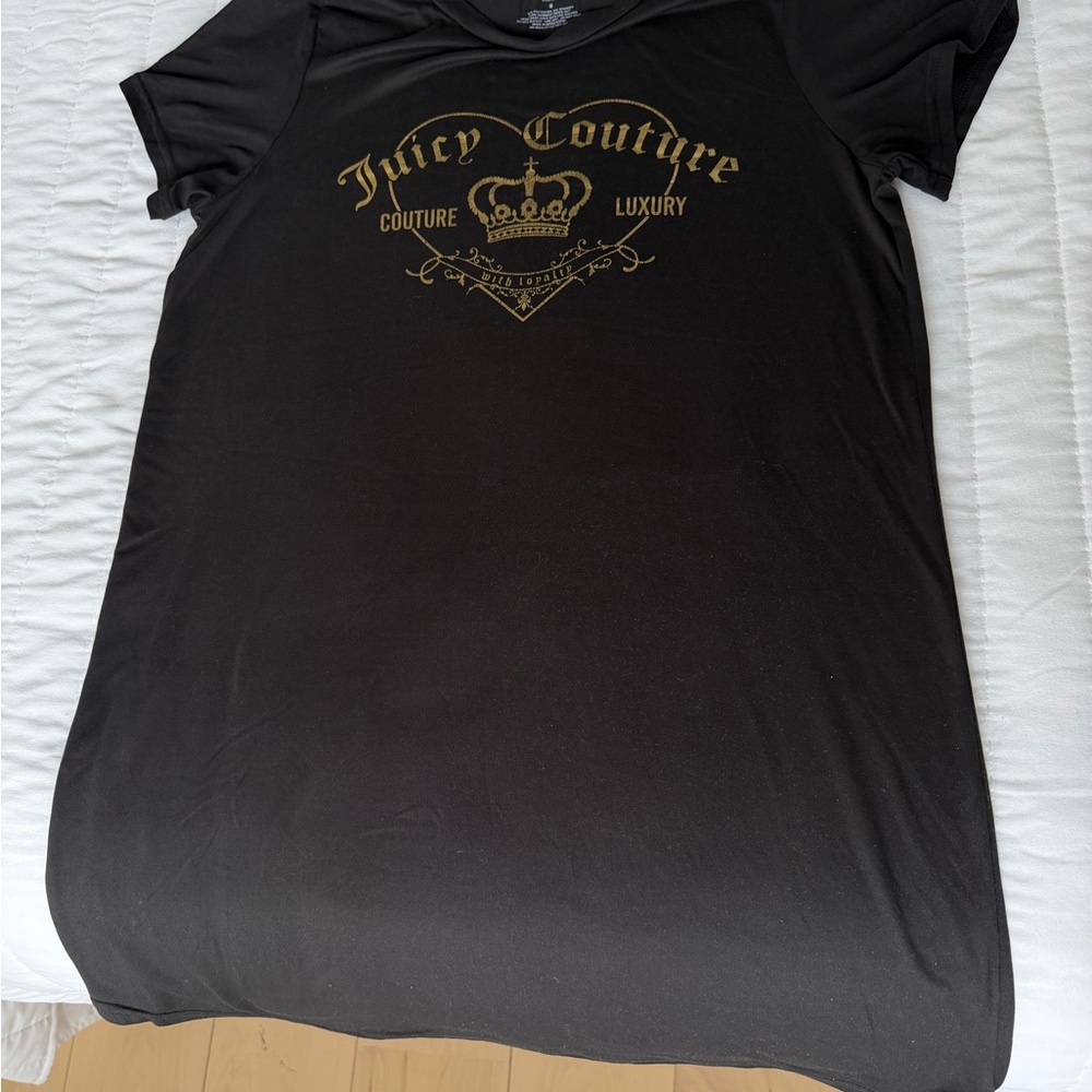 Juicy Couture Black Tee with Gold Accents